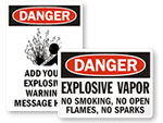 Explosive Hazard Signs