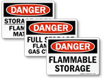 Flammable Gas Storage Signs