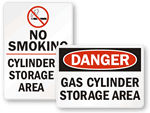 Gas Cylinder Storate Signs