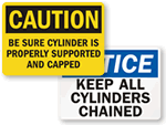 Gas Cylinder Warning Signs