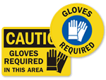 Gloves Required Sign