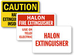 Halon Fire Extinguisher Signs
