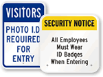 ID Badges Required Signs