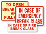 Break Glass In Emergency Labels