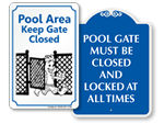 Keep Pool Gate Closed Signs