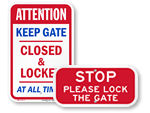 Keep Gate Closed Signs