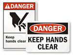 Keep Hands Clear Signs