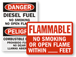 Flammable No Smoking Labels