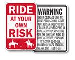 Livestock & Equine Liability Signs