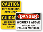 Men Working Above/Below Signs