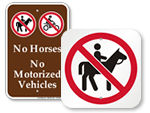 No Horses Signs