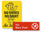 No Shoes / No Service Signs