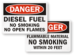 No Smoking Flammable Signs & Labels