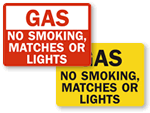 No Smoking Near Gas Signs 