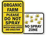 No Spraying Signs