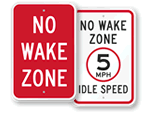 No Wake Signs