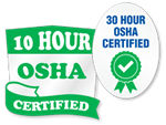 OSHA 10 and 30 Hour Trained Stickers