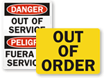 Out of Order & Machine Service Signs