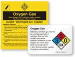 Oxygen Gas Labels