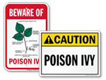Poison Ivy and Poison Oak Warning Signs