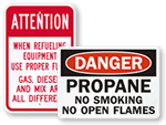 Propane Gas Safety Signs