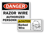 Razor Wire Signs