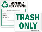 Recyclable Waste Signs & Labels