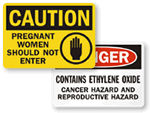 Reproductive Hazards Signs