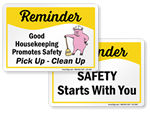 Safety Reminder Slogan Signs