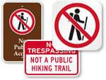 No Hiking Signs