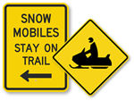 Snowmobile Crossing Signs