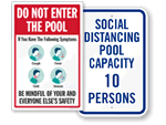 Social Distancing Pool Signs