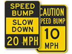 Speed Bump MPH Speed Limit Signs