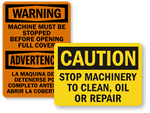 Stop Machine Signs