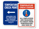 Temperature Check Required Signs