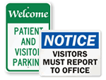 Visitors Must Register Signs