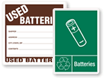 Waste Battery Signs & Labels