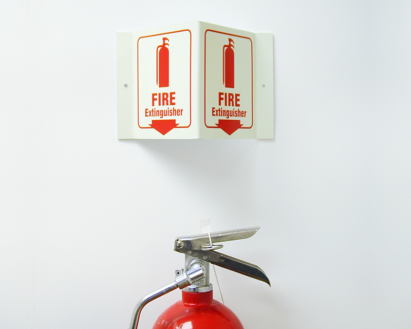 Fire Extinguisher Column Signs