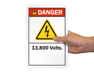 13800 Volts Danger Label