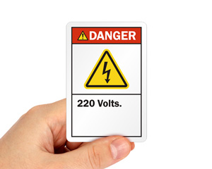 220 Volts ANSI Labels