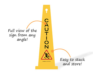 360Boss 4 Sided Safety Cone Sign