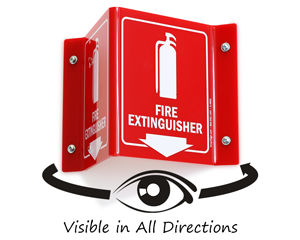 3D fire extinguisher sign