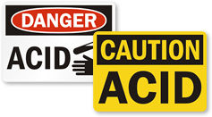 Acid & Caustic Warning Signs