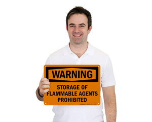 Storage Of Flammable Agents Prohibited Sign