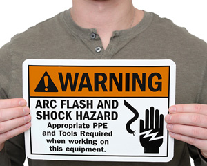 Warning Arc Flash And Shock Hazard Sign