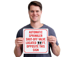 Automatic Sprinkler Shut-Off Valve Sign