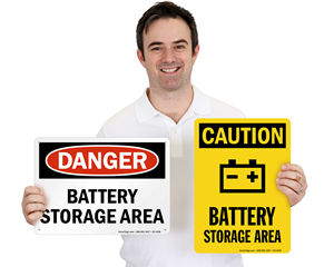 Battery Storage Signs