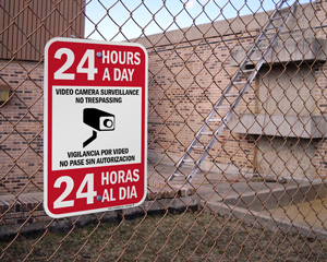 Bilingual 24 Hour Surveillance Sign