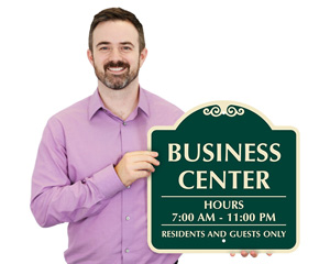 Business hours signs