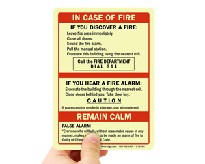 Rules In Case of Fire Sign